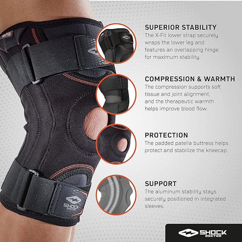 Shock Doctor Knee Support Pads with Flexible Stabilizers