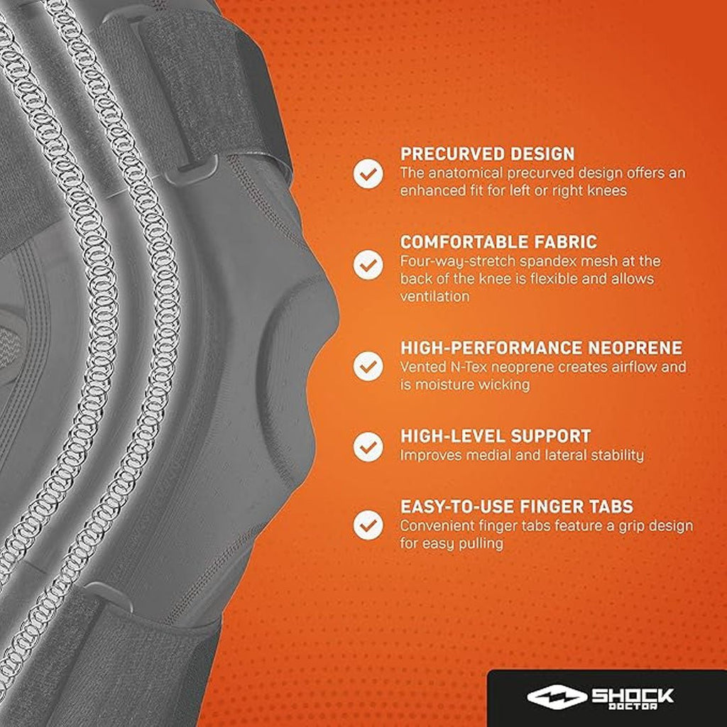 Shock Doctor Knee Support Pads with Flexible Stabilizers