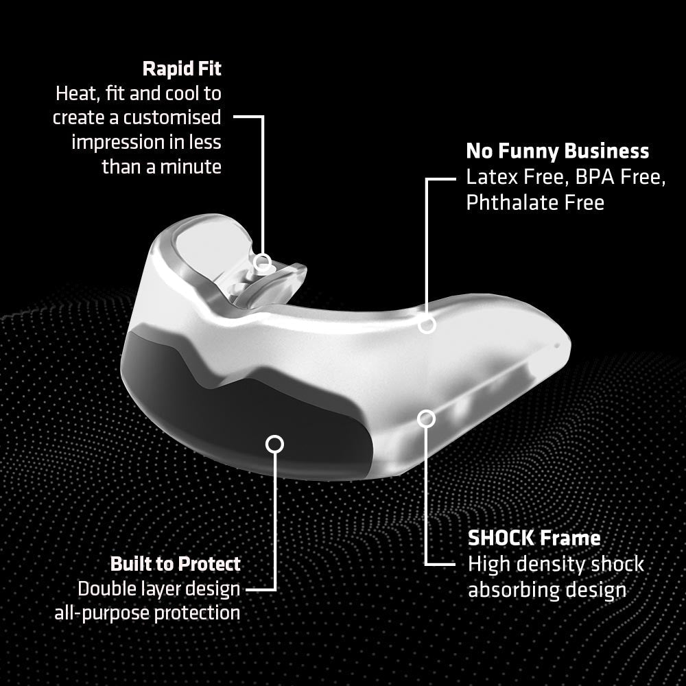 Protège dents Shock Doctor Gel Max Strapless pour enfant Blanc - Univers Crampons Protège dents Shock Doctor Gel Max Strapless pour enfant Blanc - Univers Crampons
